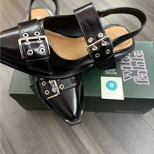 Wild Fable Black Pointed Flats with Buckles